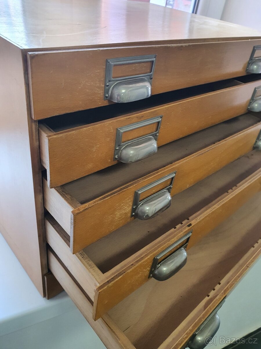 starožitný retro dřevěný registr 1950 – 1960 socializmus - 5