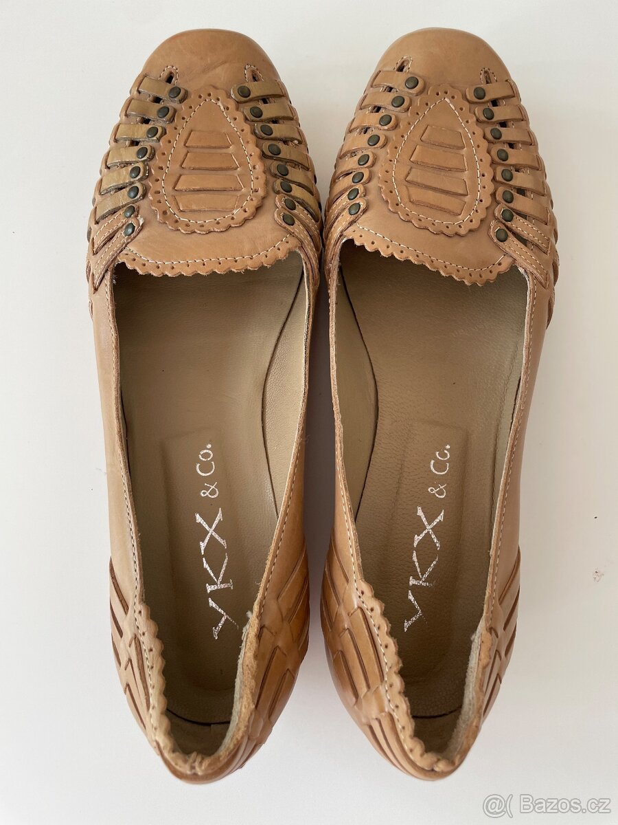 Luxusní, kožené boty, lodičky 39 - 5