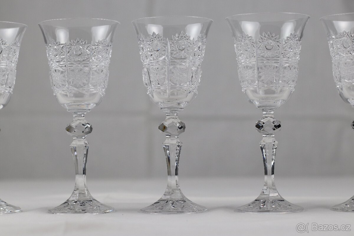 Broušené skleničky křišťál 24% PbO - 5
