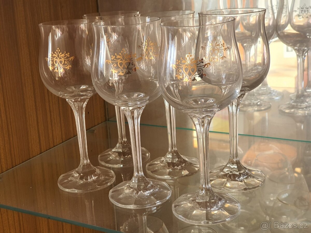 zlacené sklenice 4 sady ČSSR - 5