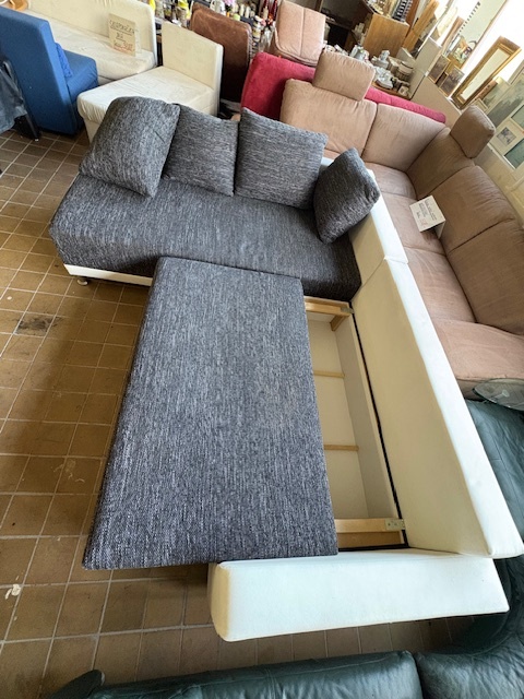 sedačka rohová rozkládací bílošedá - 5