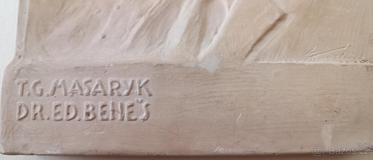 Keramický reliéf Dr. E. Beneš, T.G. Masaryk - 5