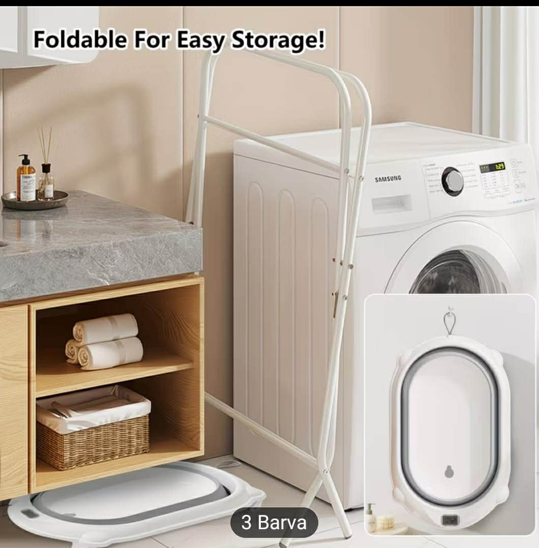 Dětská vanička skládací růžová - 5