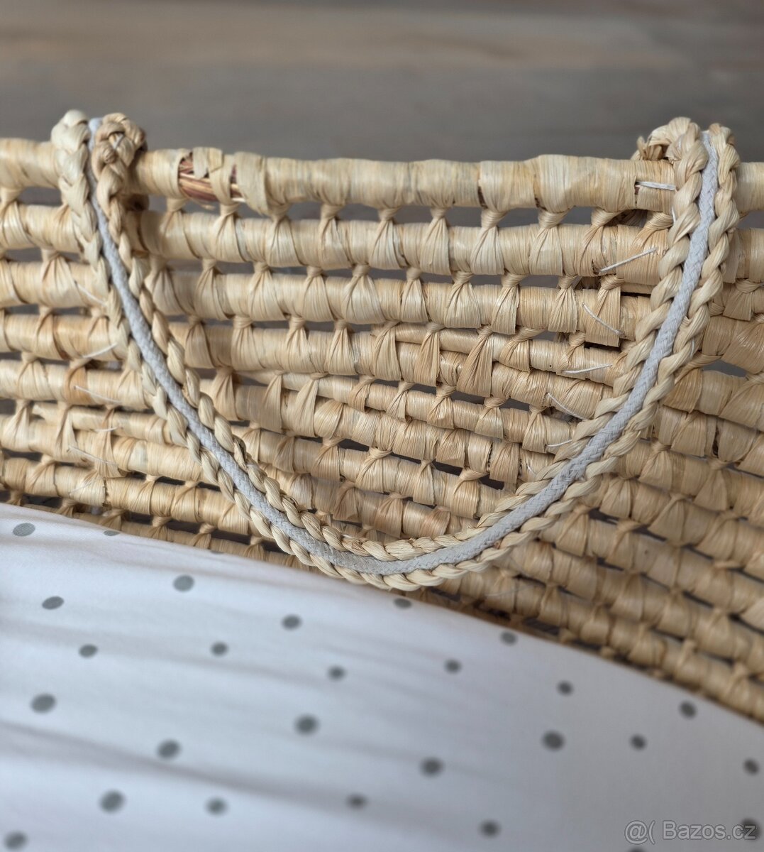 Childhome Mojžíšův koš vyvýšený Natural + matrace + potah Sl - 5