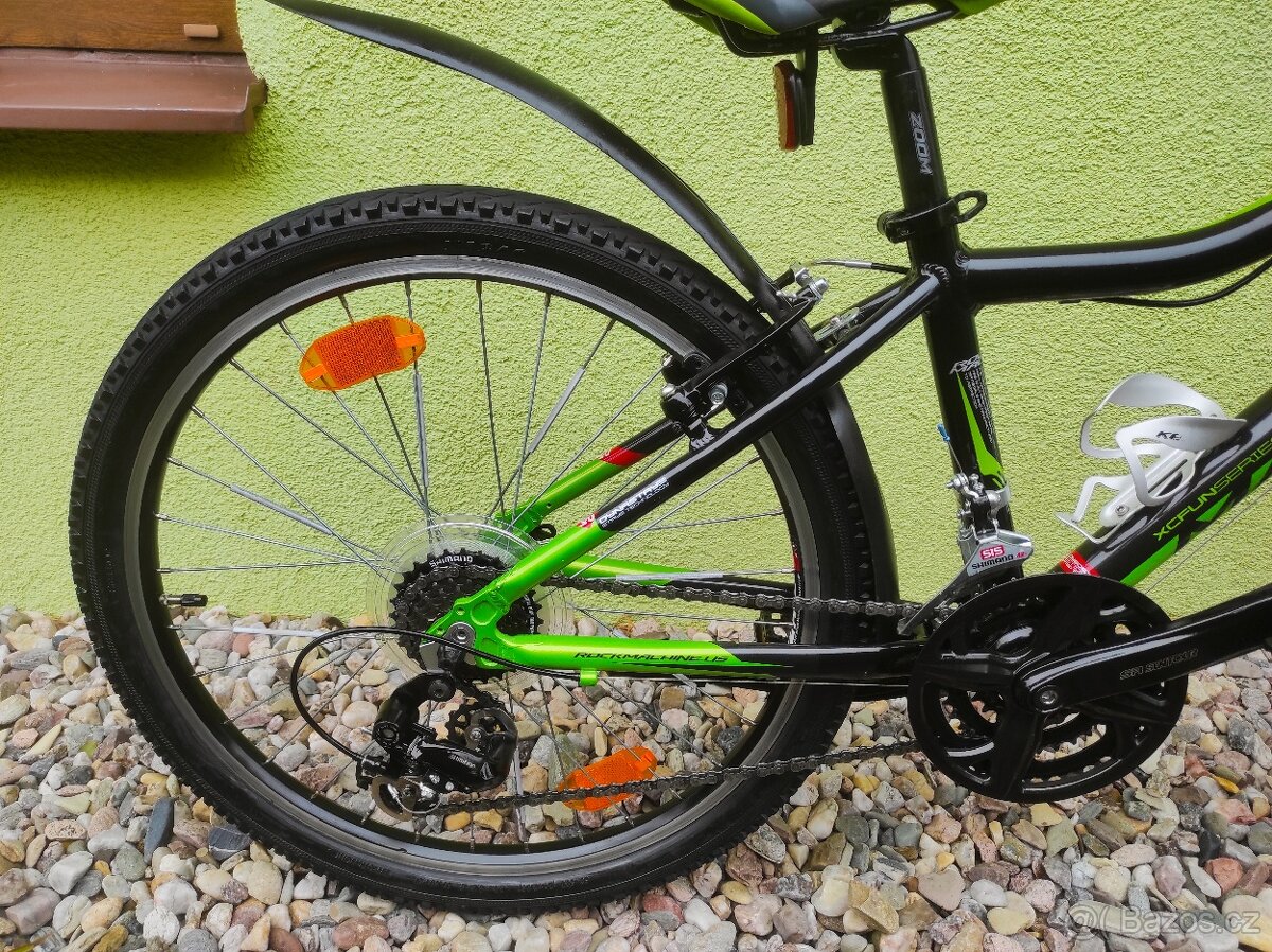 Značkové kolo Rock Machine 24" (černá/zelená) - 5