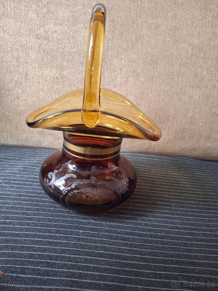 Medový skleněný košík - 5