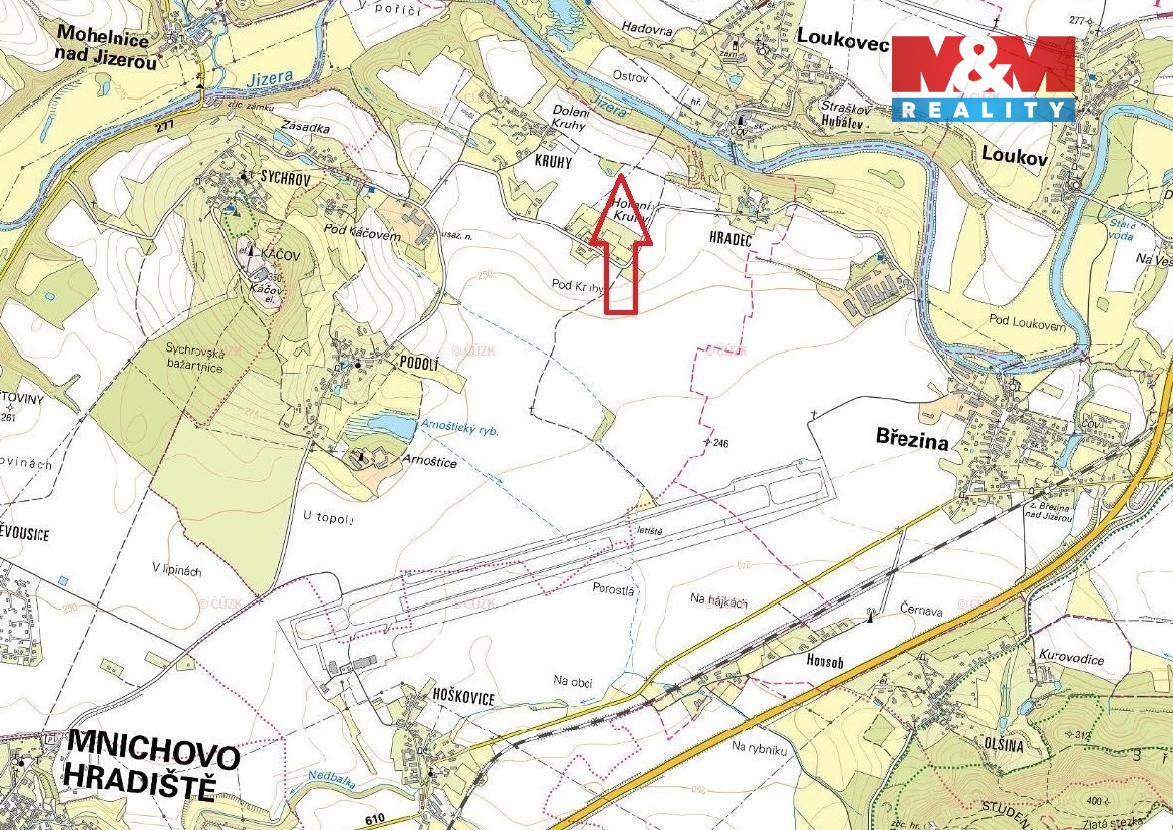 Prodej pole, 162 m², Podolí u Mnichova Hradiště - 5