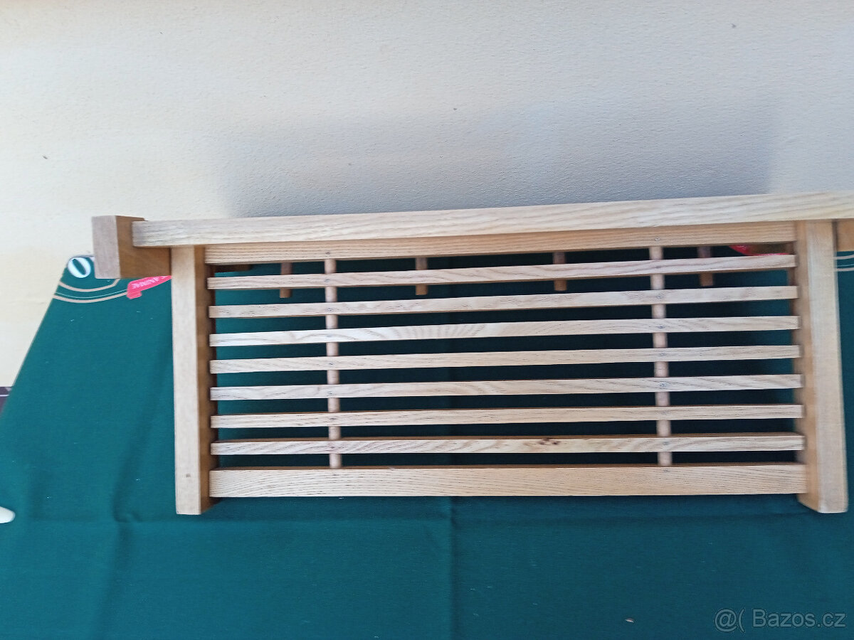 Retro dřevěná polička s háčky - 5