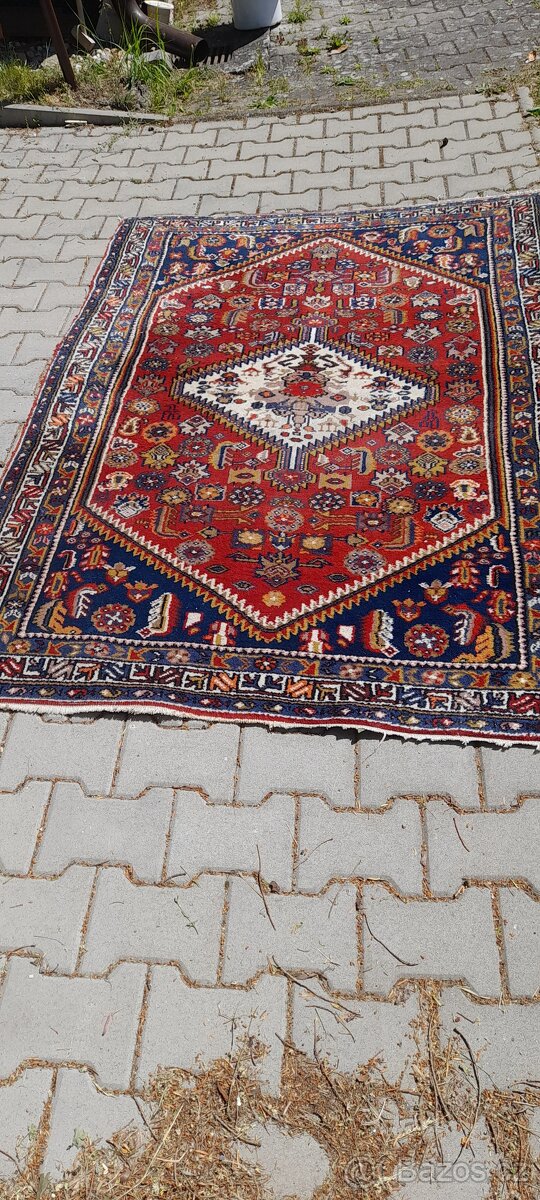 Starý vlněný koberec 190 cm x 130 cm - 5