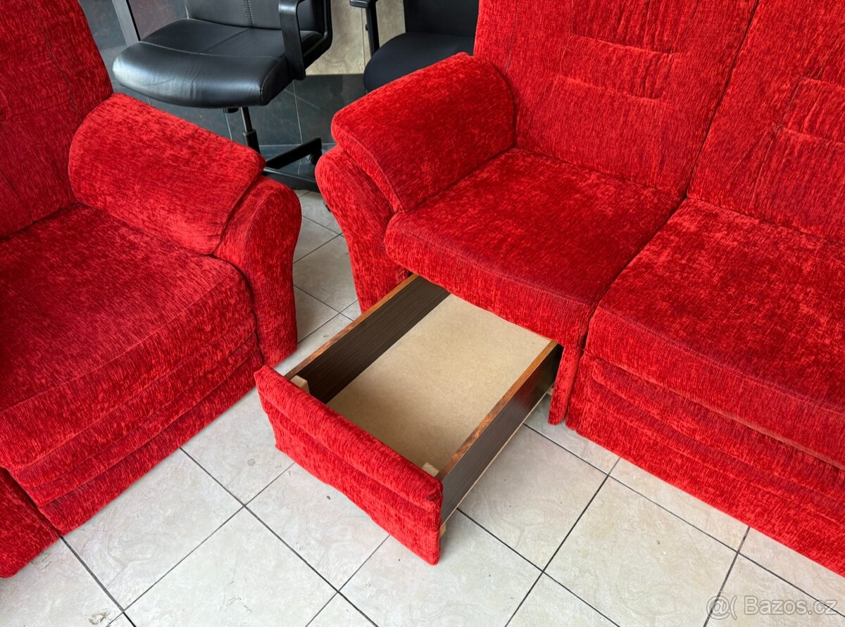 Rozkládací sedačka s úl. prostorem +křeslo KOMPLET - 5