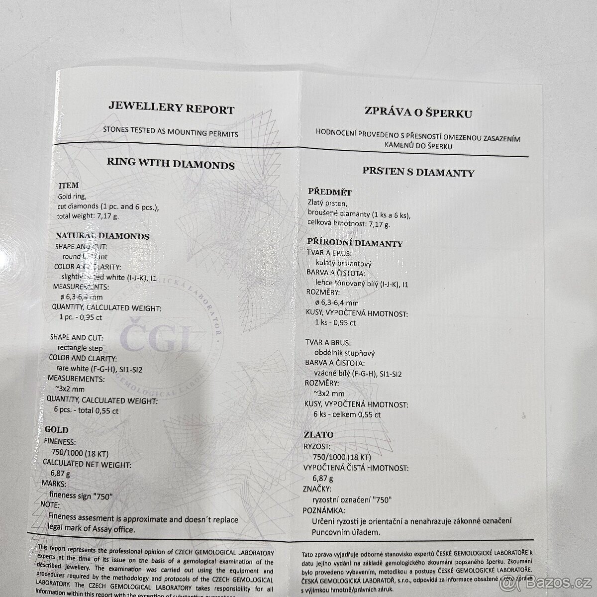 Zlatý (18k.) prsten s diamanty - 5