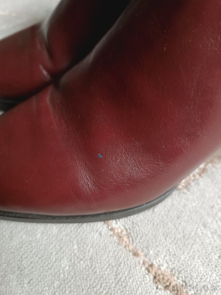 Kotníkové bordó boty 39 - 5