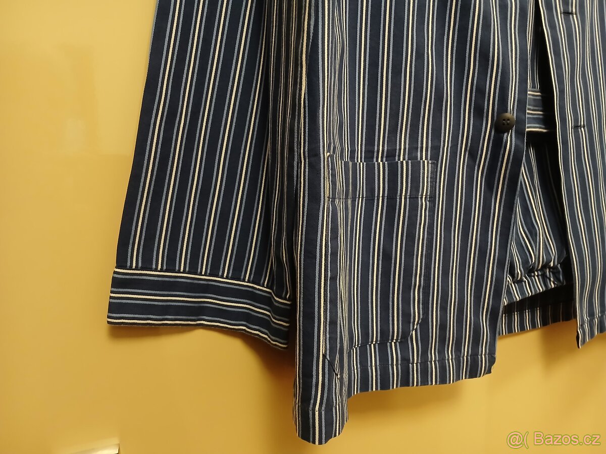 Pánské pyžamo vel. L - XL, plátěné 100% bavlna, proužek - 5