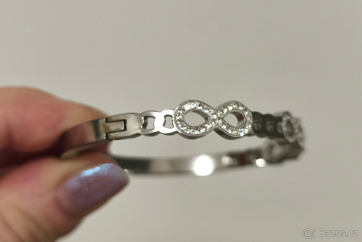 Souprava náramek + prstýnek z chirurgické oceli se zirkony - 5