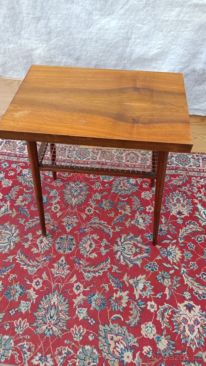 Retro stolky s výpletem pod vrchní deskou - 5