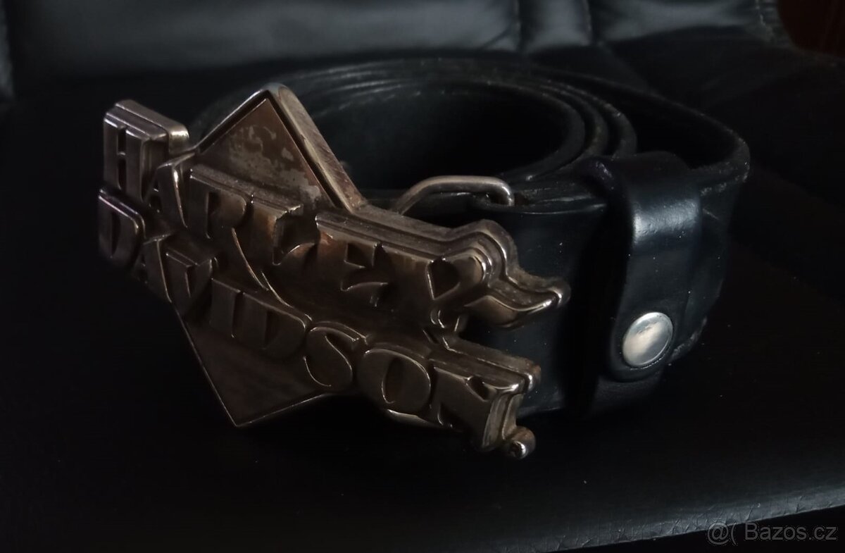 Kožený pásek s přezkou Harley Davidson - 5
