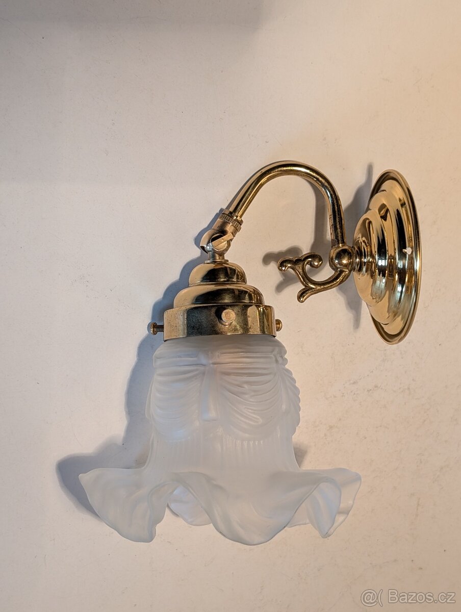 mosazná stará lampa lampička stínidlo zvoneček - 5