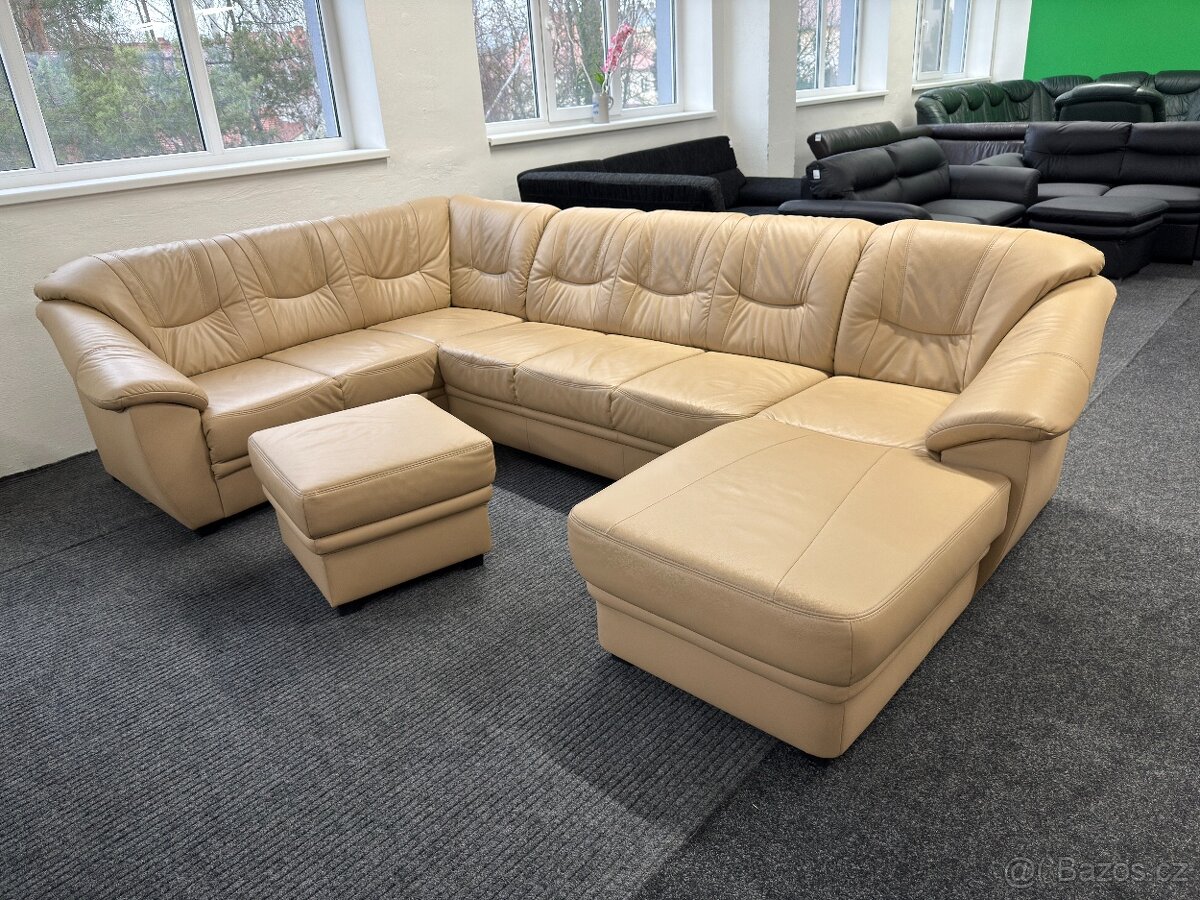Sedací souprava tvaru U v kožená - 5
