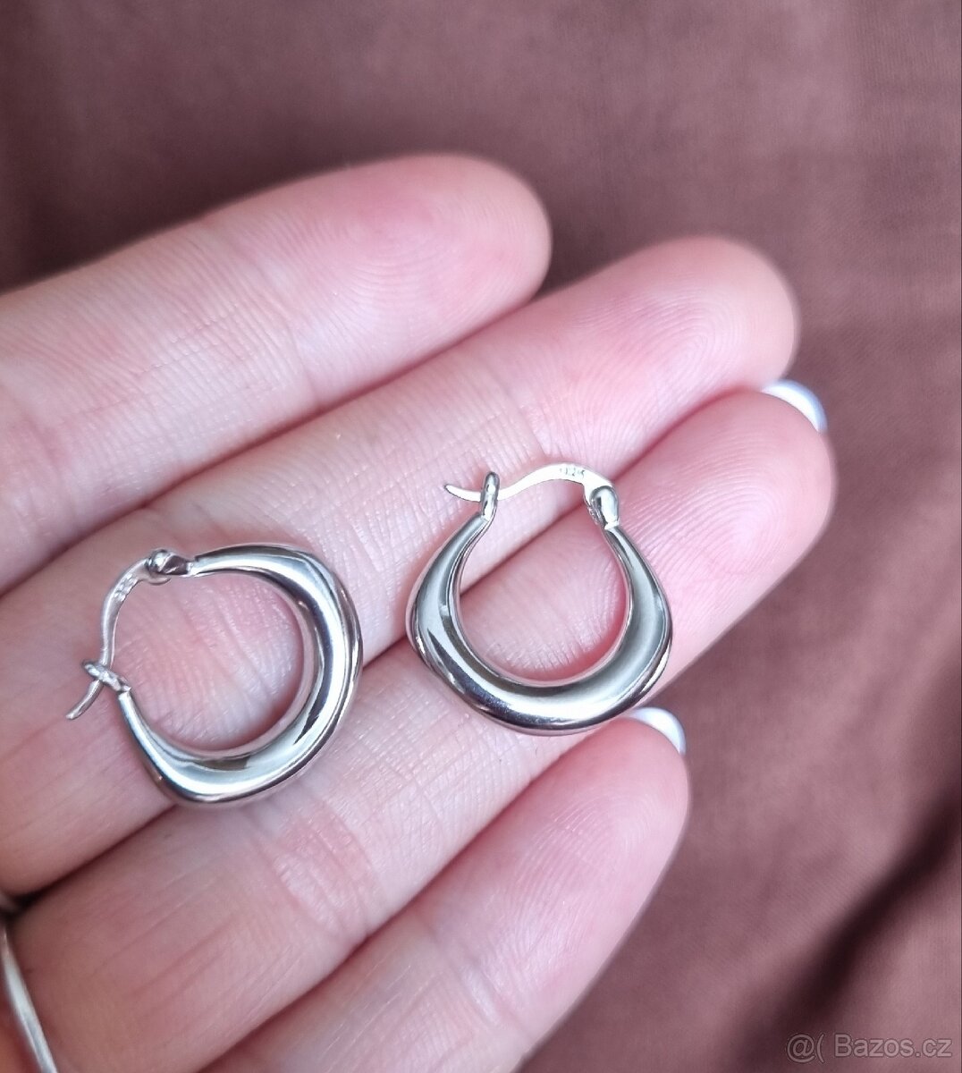Nové dámské stříbrné náušnice Kulaté 925 kroužky kruhy - 5
