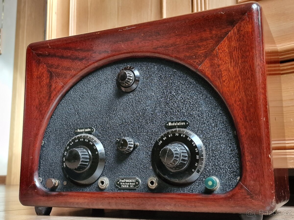 Starožitné rádio Ducretet, Paris, Francie, 7 lampovka, 1929 - 5