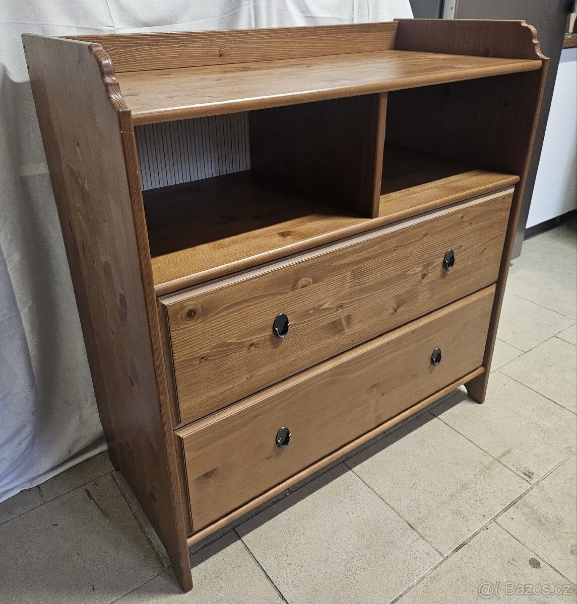 Komoda Ikea Leksvik mořidlo antik - 5