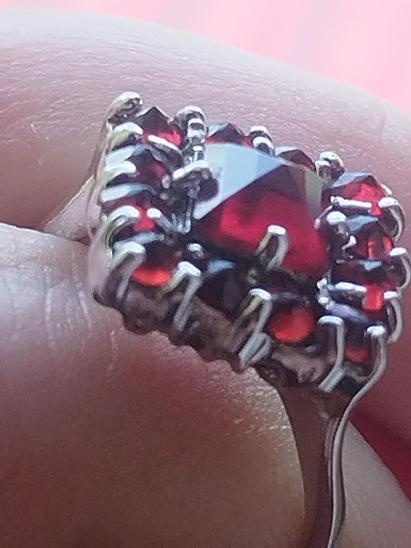 VELKÝ PRSTEN - ČESKÉ GRANÁTY - STŘÍBRO vel. 53 - 5