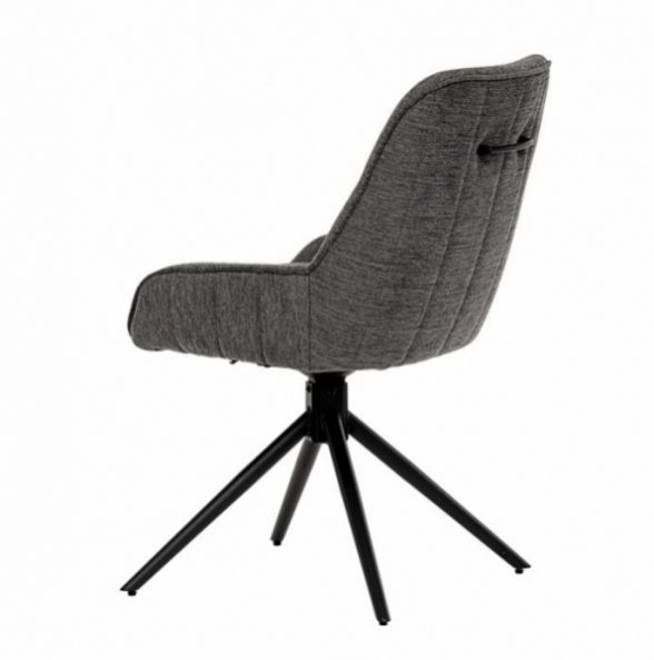 Židle jídelní, šedá s otočnou funkcí - 5