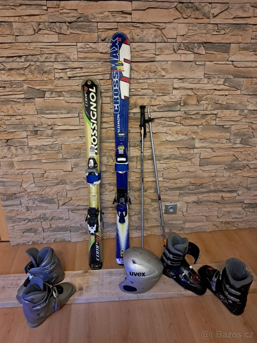 Dětské lyže a lyžáky vel. 110 a vel. 130 a dětska přilba - 5