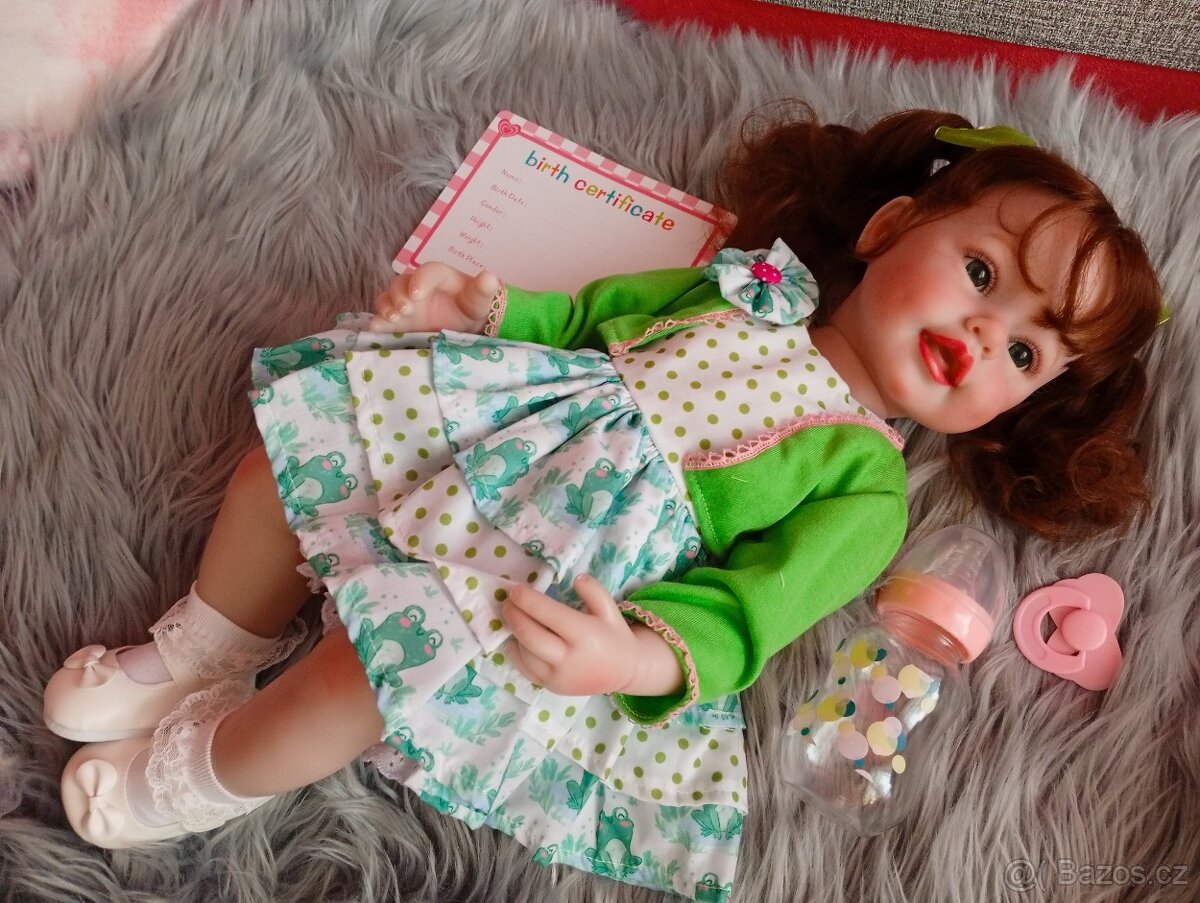 Realistická Reborn panenka zelená princezna - 5