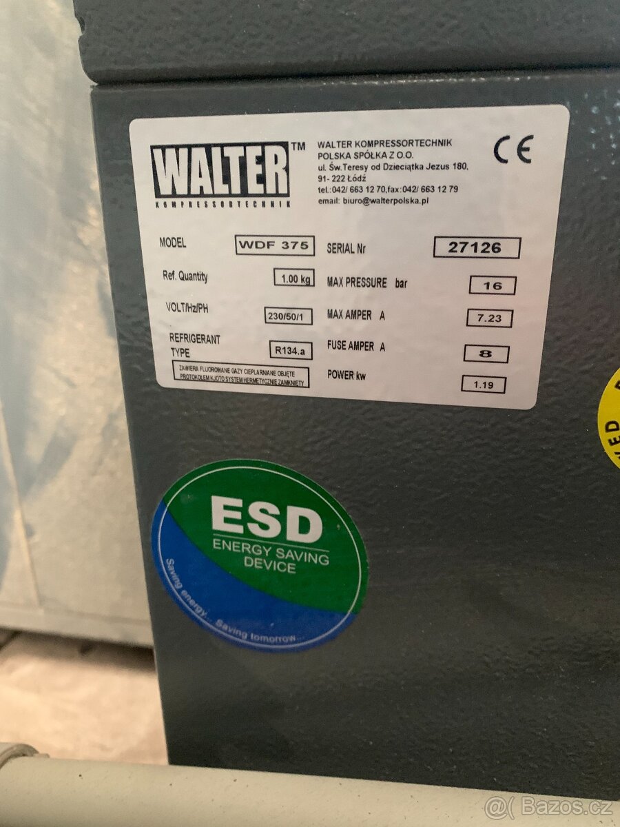 Sušička WALTER WDF 375 a šroubový kompresor WALTER SK 37S - 5