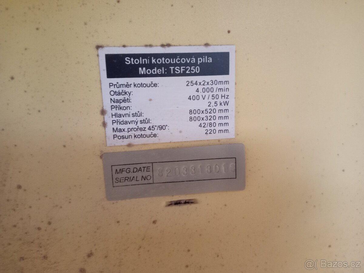 Formátovací pila TSF250 - 5