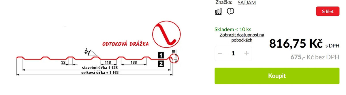 Trapézový plech T18 - 5