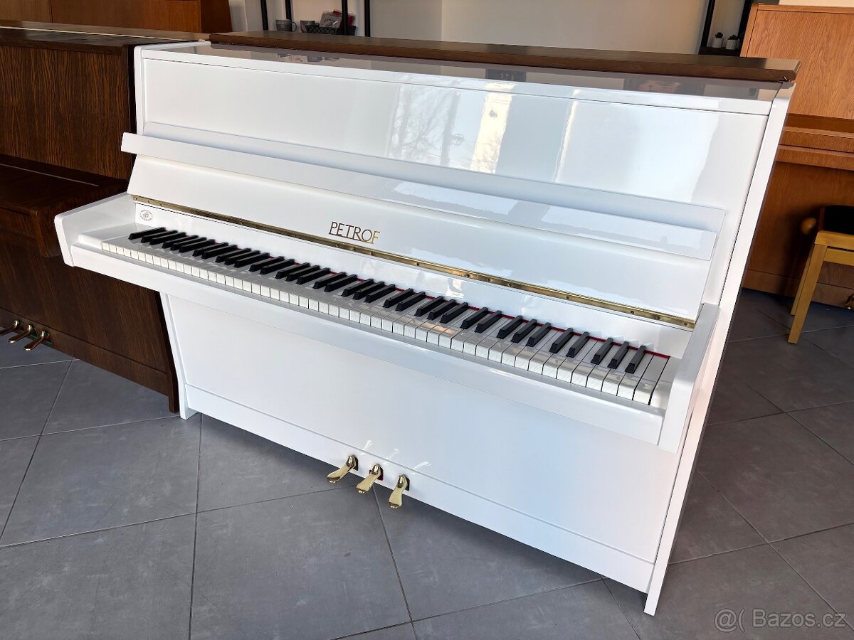 Klavír - české bílé lesklé piano Petrof 001PB - 5
