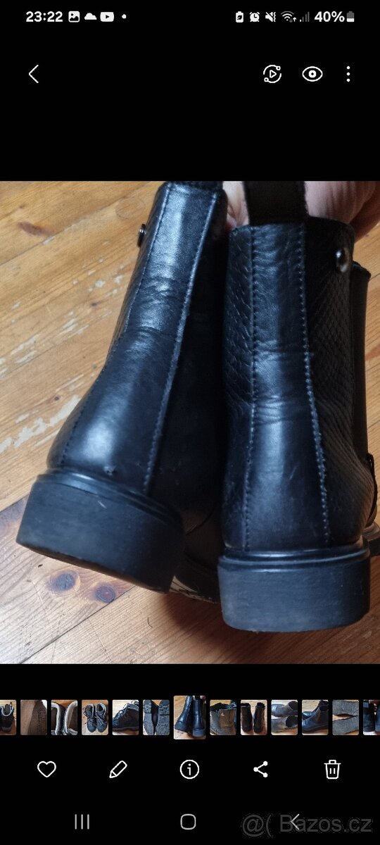 Kožené černé kotníkové nazouvaci boty LASOCKI - 5