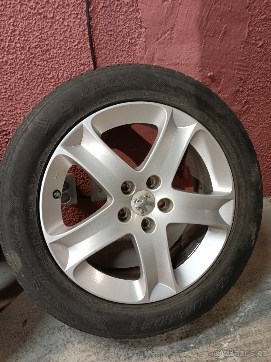 Originál alu disky Peugeot Cosmos 17" 5x108+šrouby - 5