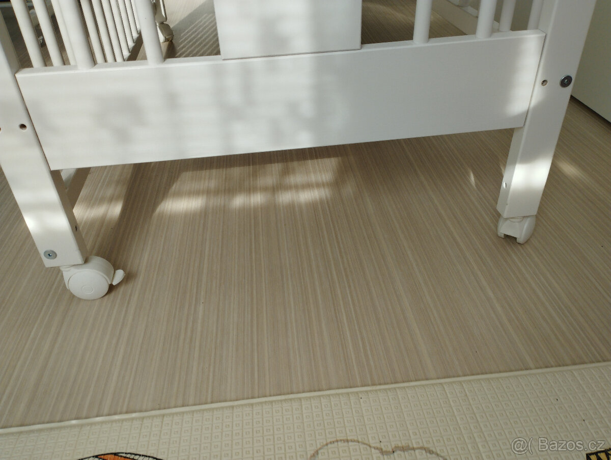 Puppolina Olina dětská kvalitní postýlka Bílá stahovací bok - 5