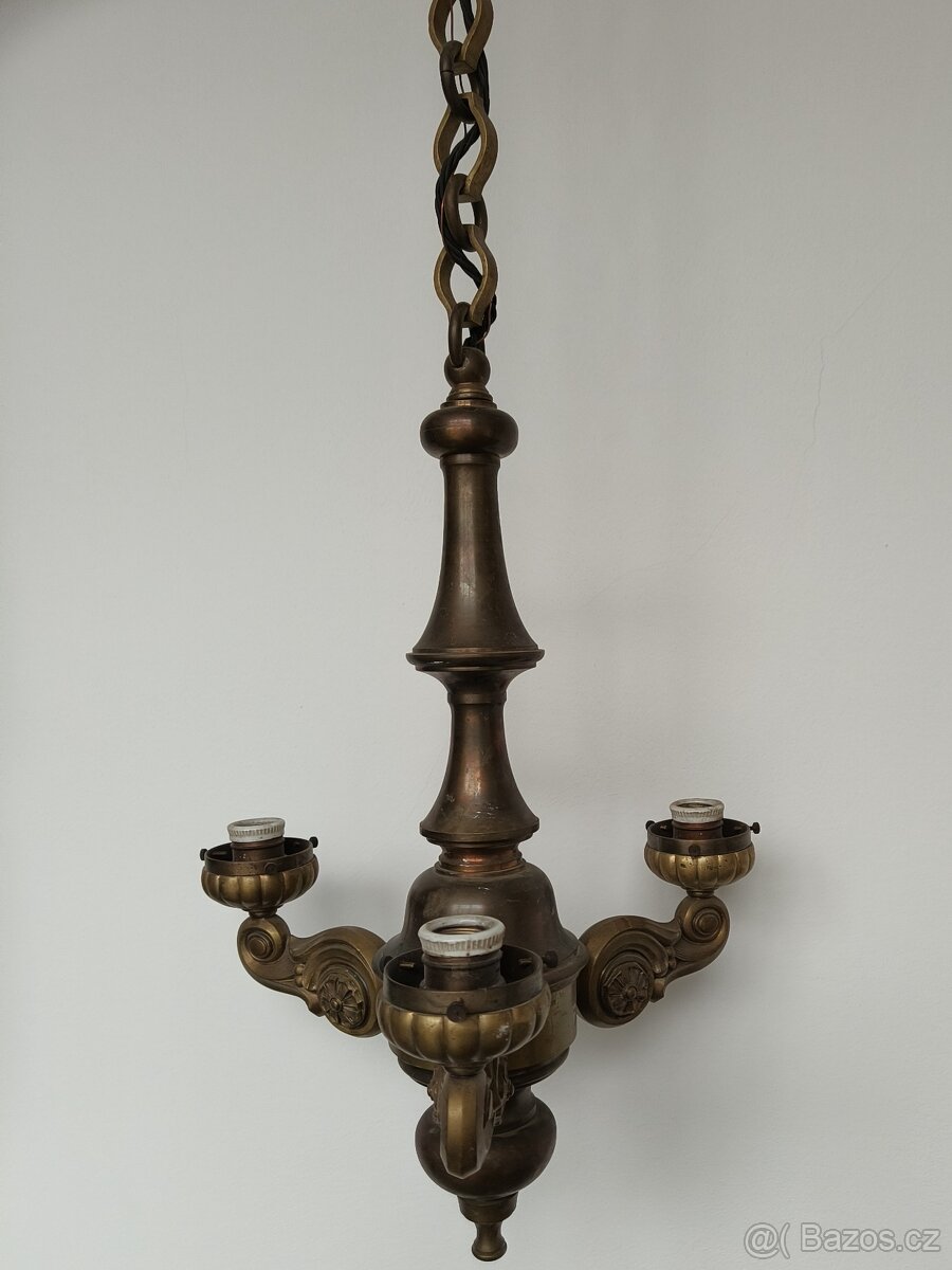Mosazný lustr tříramenný - 5