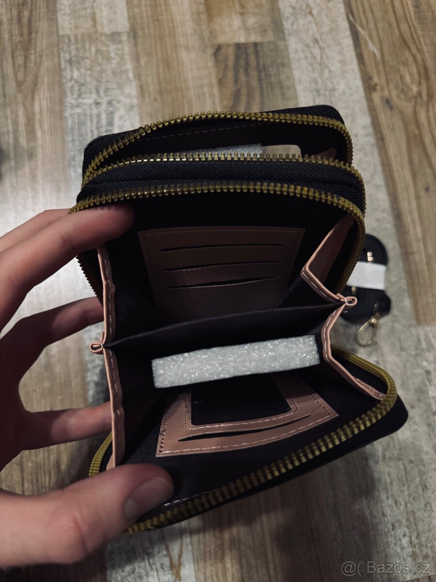 Black Crossbody Mini Bag – Double Zip – With Strap – Elegant - 5