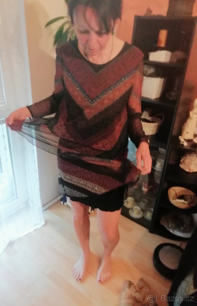 Znač.překrásné šifon.šaty nové s volány,Desigual, Xxl, menší - 5