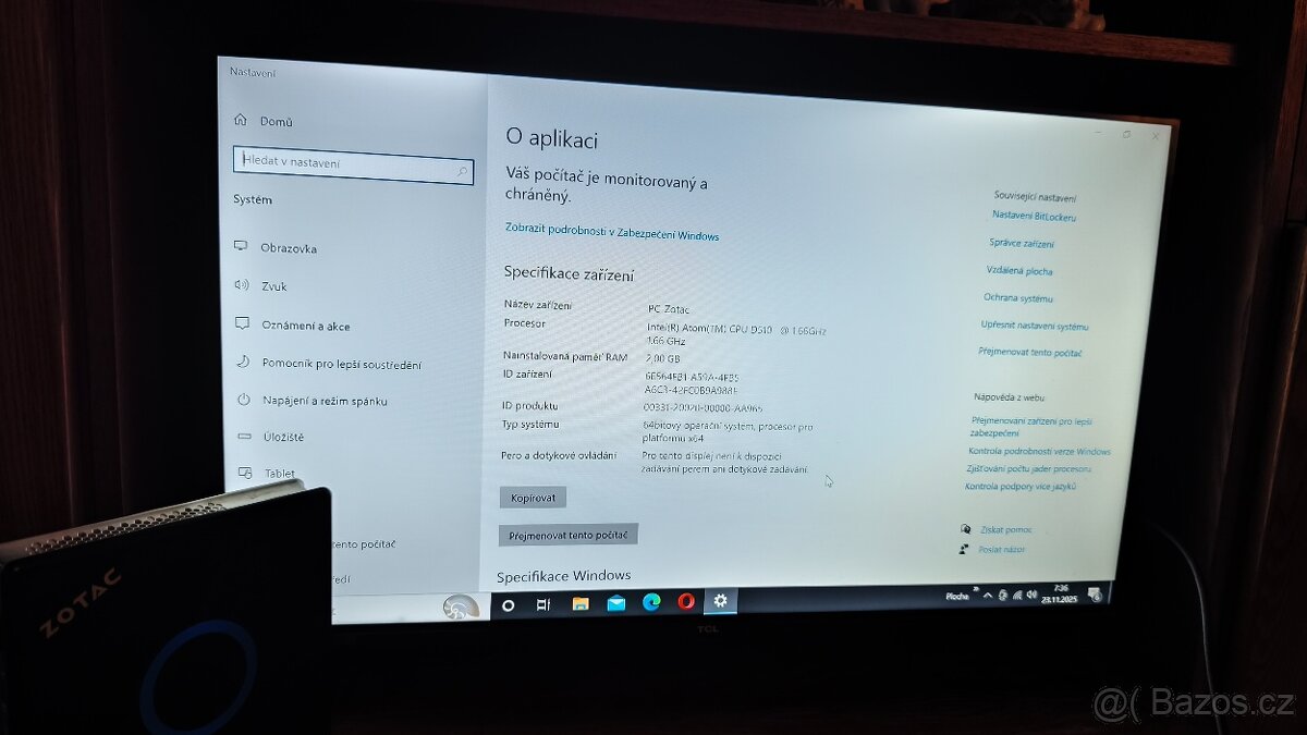 mini PC sestava Zotac,sluch, router,bezdrátová kláv. s touch - 5