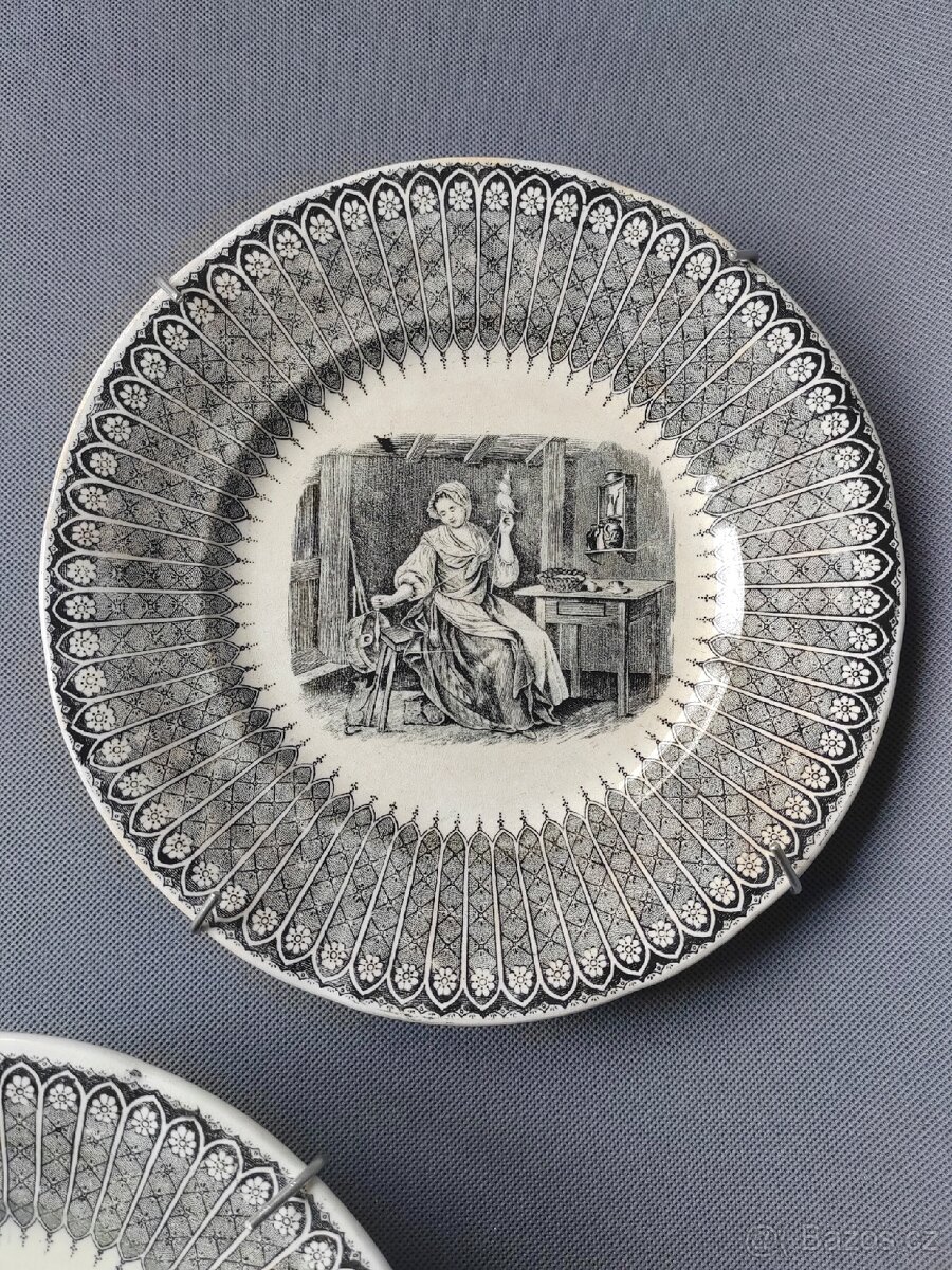 Pár úžasných keramických talířů od Villeroy&Boch (1850-1890) - 5