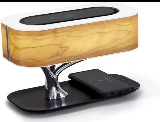 2x LED světlo na noční stolek - Bluetooth, reproduktor, nabí - 5