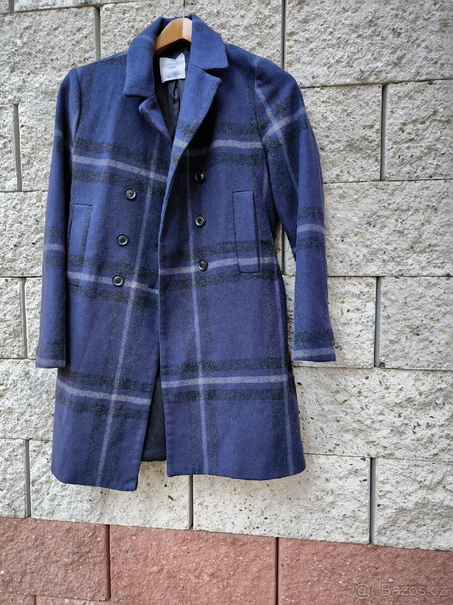 Jarní vlněný kabát mango S - 5