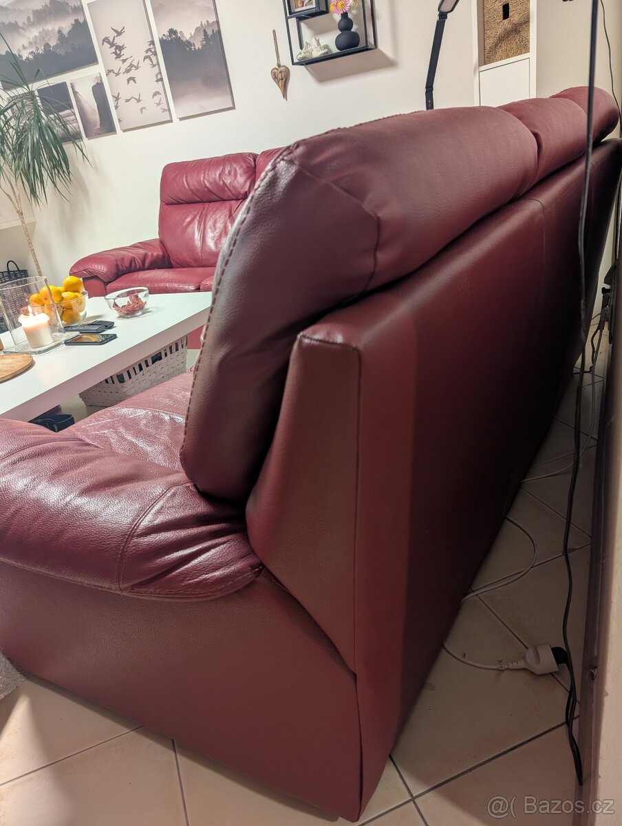 Luxusní kožená sedací souprava 3+2+1 / VELKÁ SLEVA - 5