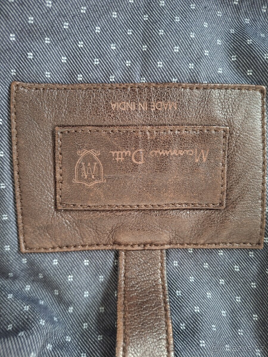 Pánská kožená bunda Massimo Dutti, hnědá - 5