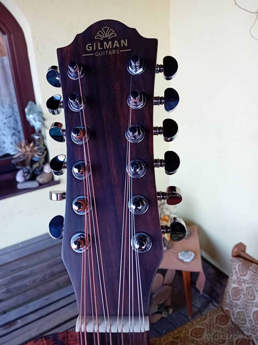 12-ti strunná elektroakustická folková kytara - 5