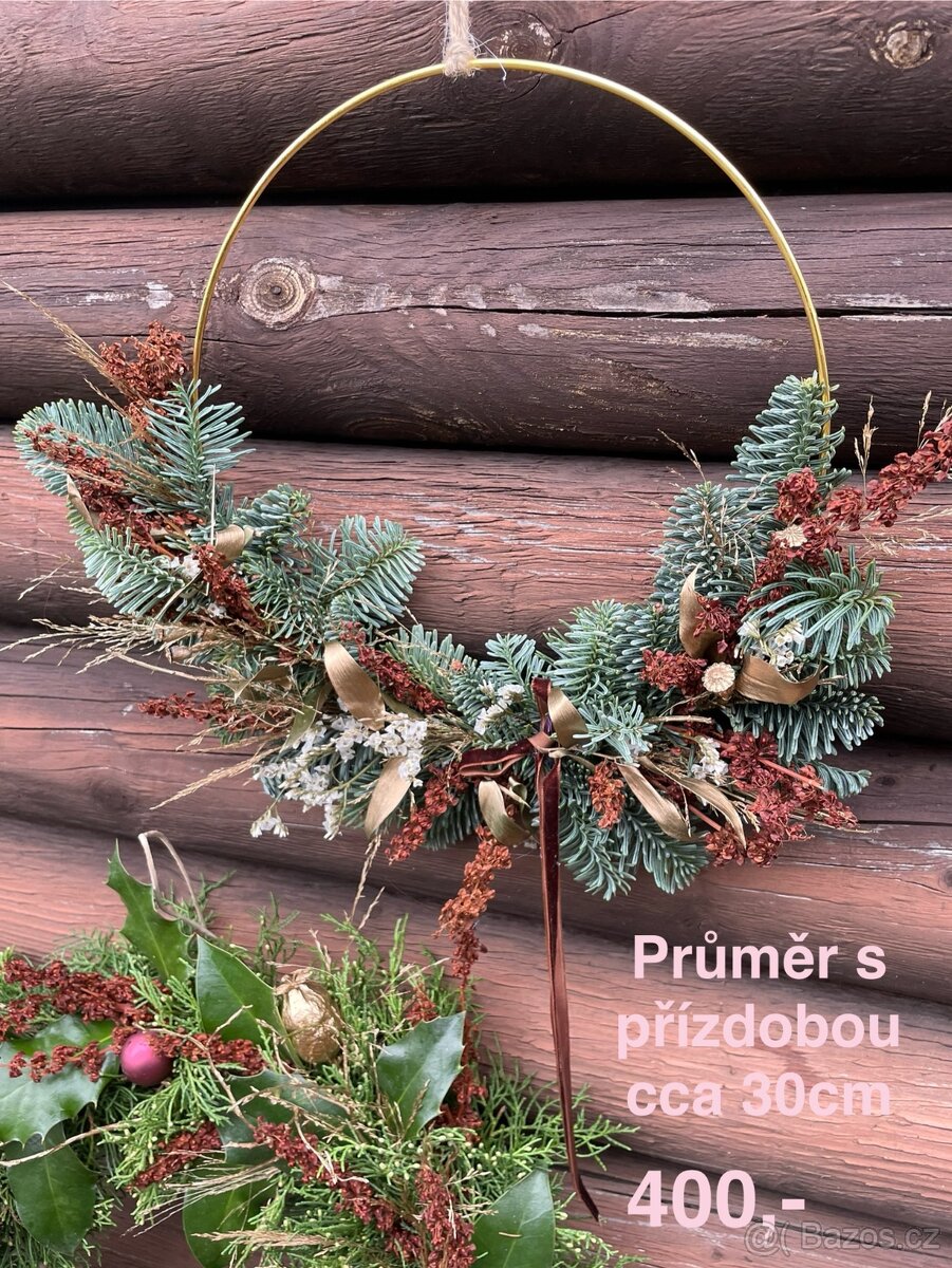 Adventní a vánoční věnce na dveře - 5