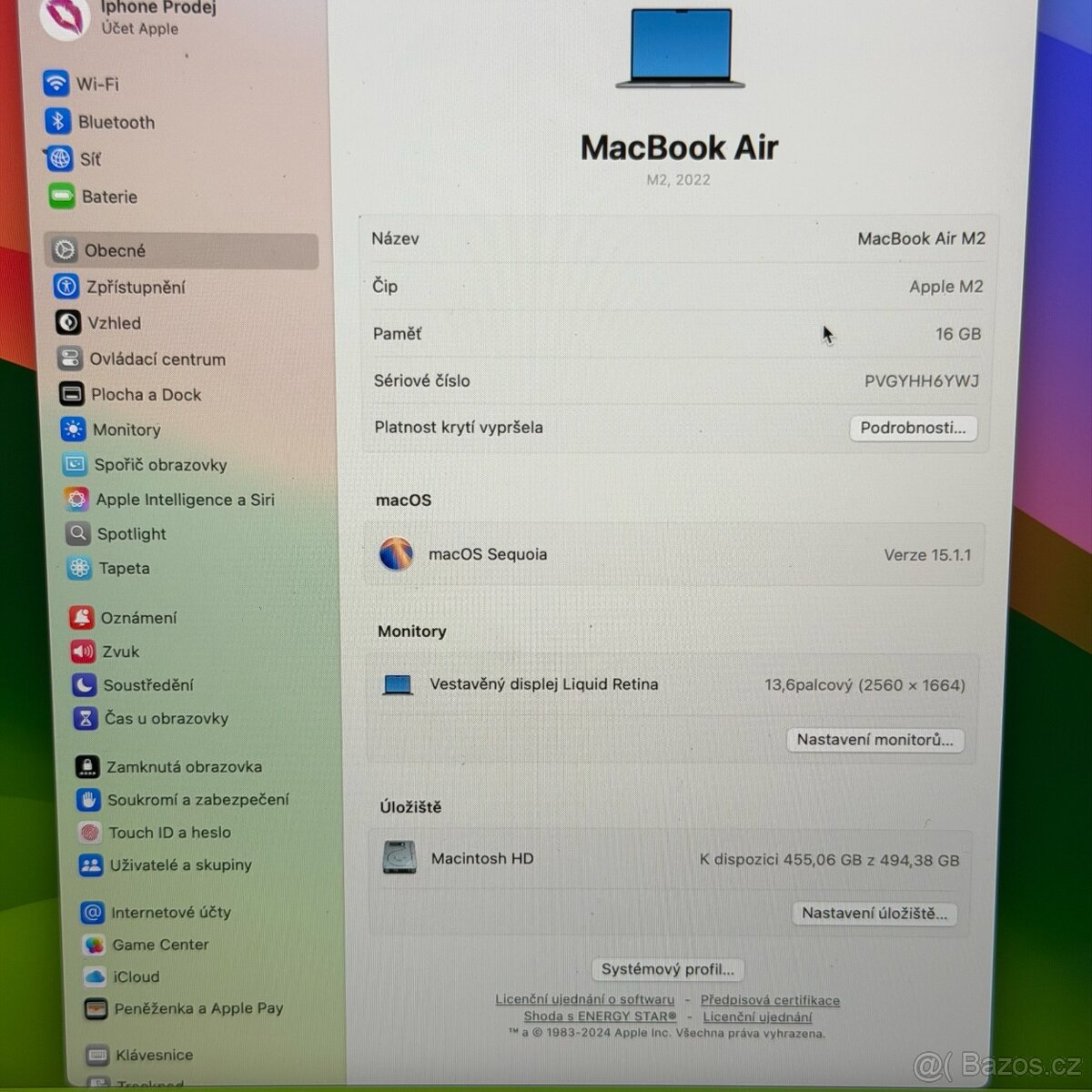 NOVÝ APPLE MACBOOK AIR 13.6” M2/512GB/16GB/BATERIE 100% - 5