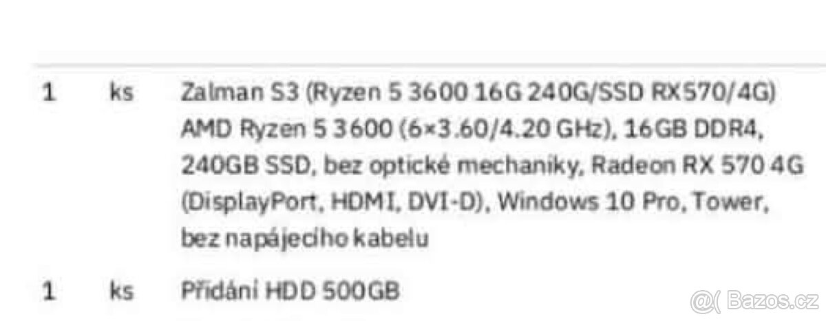 Prodám herní PC – Ryzen 5 3600 / RX 570 / 16 GB RAM - 5