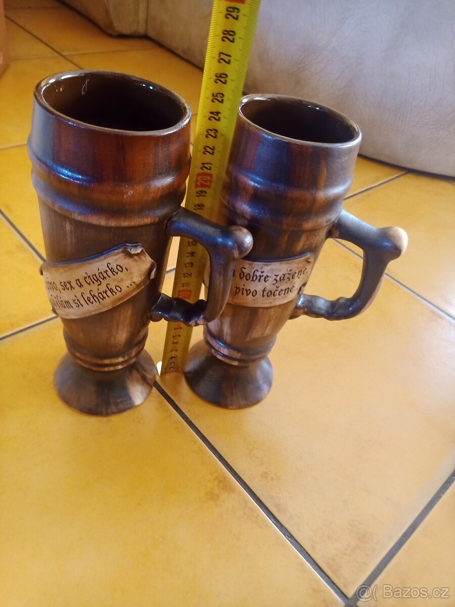 Prodám pivní skleničky keramika atd. viz foto - 5